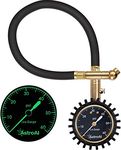 AstroAI Heavy Duty Tire Pressure Gauge 60 PSI with Large 2" Easy Read Glow Dial, Durable Rubber Hose and Solid Brass Construction, Professional Mechanical Tire Gauge for Motorcycles, Cars, Bicycle