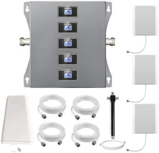 KKBSTR Répéteur 4G Ampli GSM, Amplificateur Reseau Mobile 5 Bandes 800/900/1800/2100/2600MHz, Trois Antennes Intérieures