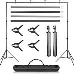 Youyijia Backdrop Stand Kit 3 * 3m(9.8 * 9.8ft) Adjustable Photo Backdrop Stand Photo Video Studio Background Support System with Carrying Bag and 4 Clamps