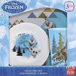 Zak! Designs Mealtime Set with Plate, Bowl and Tumbler Featuring Olaf & Sven from Frozen, Break-Resistant and BPA-Free Plastic, 3 Piece Set