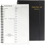 Undated Daily Planner, Hourly Planner 152 Pages, To Do List Notebook, Time Management Manual and Planner with Flexible Cover, Elastic Closure, Inner Pocket, 5.6"x8.3" Black (1 Pack)