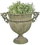 Fallen Fruits AM68 Aged Metal Green Urn Round (Large)