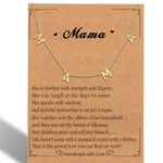 Gold Mama Necklace for Women Mom to be Gift for New Mom First Time Mom Expecting Expectant Mom, MAMA Pendant Best Pregnancy Gifts for Future Mom Friend 1st Mothers Day Moms Birthday with Congrats Card