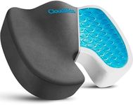 CloudBliss Office Chair Seat Cushion - Gel Enhanced Memory Foam & Suede Cover - Back, Sciatica, Tailbone & Coccyx Pain Relief, for Office Chair, Car Seat, Airplane, Wheelchair (Grey, X-Large)