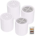 DUUKOA 4 Packs 15 Stage Universal Shower Filter Cartridges Chlorine Filter Hard Water Filter Water Softener Showerhead Filter Water Filter for Shower Head