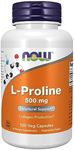 NOW Supplements L-Proline 500mg Capsules, 120 Count