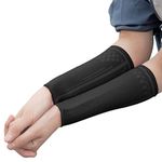 TiSkying Volleyball Arm Sleeves Wristbands, Badminton Wrist Brace Compression Wrist Guards Sports Wrist Support for Women Men Students, 1 Pair, Black, M