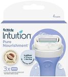 Schick - Intuition | Womens Razor Refills | 3 Refills | Pure Nourishment | 4 Blade Razor | Skin Moisturising Soap | No Shave Gel Required | Natural ingredients