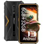 Rugged Phone Canada, Ulefone Armor X12 Rugged Smartphone, Android 13 Go, 6GB+32GB up to 256GB Extension, 5.45 inch HD+ Screen, 13MP Rear Camera, 4860mAh, 3-Card Slot, NFC, OTG, Orange