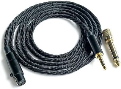 Fezzlo Balanced Upgrade Cable,4-Strand Soft Cotton Yarn Cover AUX Cord Compatible with Sennheiser HD490 PRO HD480 PRO Headphones for Musicians Audiophiles 3.5mm with 6.35 Adapter 4.9ft