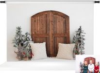 Kate Christmas Backdrop Christmas Backdrops for Photography Barn Door Photo Background, 7x5ft