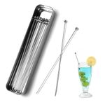 Lexenic 8'' Metal Cocktail Picks 15Pack+Storage Box Kit,Premium 304 Stainless Steel Reusable Appetizer Skewers Set for Sandwiches, BBQ Snacks, Cocktails. (8 inch), (CT-UNLZ-CP66)