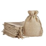 LifeKrafts Jute Linen Pouches for Diwali, Christmas & Party Gift Bag, Gifts Bags for Return Gifts Bags, (Natural Jute, 15x10 Cm) - Pack of 30