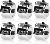 Lawei 6 Pack Hand Tally Counter 4-Digit Lap Counter Clicker Handheld Mechanical Number Click Counters with Metal Finger Ring Hoop Holder