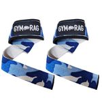 GYM RAG Weight Lifting Straps,Powerlifting Deadlifting, Anti Slip 20In Hand Bar Grip, 5MM Neoprene Wrist Support, Heavy Duty Weightlifting Bodybuilding Workout,Training Gym Fitness, Men (Camo Blue)