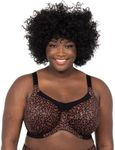 GODDESS Women's Plus Size Keira Banded Underwire Bra, Dark Leopard, 48L