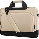 DOMISO 13.5-14 Inch Laptop Sleeve Business Briefcase with Shoulder Strap Portable Carrying Case Compatible with MSI Prestige 14/ASUS Chromebook/Dell Latitude/HP ProBook/MacBook/Acer Swift 3,Beige