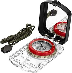 BIJIA Orienteering Map Compass -Sighting Mirror Compass with Adjustable Declination,Clinometer and LED light for Hiking, Camping,Orienteering,Hunting,Global Mountaineering,Navigating and SAR training.