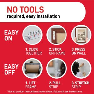 Command Large Hanging Strips, White – Damage-Free Wall Mounting