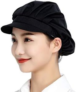 Jaspfct 1pc/4pcs Chef Hats-Kitchen Baker Cooking Hair Nets Food Service Caps for Adults, Blackcloth, One Size