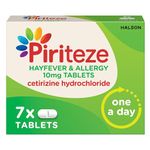 Piriteze Hayfever & Allergy Antihistamine Tablets, Allergy Relief, Cetirizine, 7s