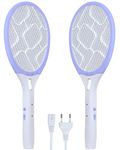 Weird Wolf Rechargeable Mosquito Racket Bat with COB Light | Long Battery Life | Made in India with 6 Month Warranty Purple - Pack of 2