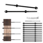 Muzata 10Pack Black Cable Railing Kit Hand Swage Threaded Stud Tensioner for 1/8" Cable for 4x4 2x2 Wood Metal Post Deck Stair Cable Railing Hardware T316 Stainless Steel CR39