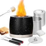 Tabletop Fire Pit Bowl, Outdoor Fireplace Smores Maker Kit, Solo Stove Table Top FirePits, Indoor S'Mores Kit Smokeless Alcohol Ethanol Small Fire Pits for Outside Patio/Home Decor/Garden/Camping