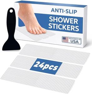 Homergy Anti Slip Shower Stickers 24 PCS, Invisible Non-Slip Shower Strips for Adults, Premium Adhesive Bath Tub Stickers (Clear)