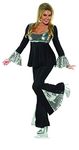 Underwraps Women's 2-Piece-Disco 70's Costume, black And Silver, Extra Large