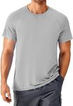 PINSPARK Men Rashguard Swim Shirts UV SPF UPF 50+ Short Sleeve Sun Protection Shirts Lightweight Quick Dry Fishing Hiking Running Shirt Medium