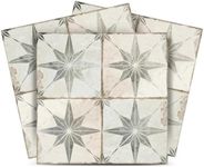 Peel and Stick Floor Tile Vintage DIY Peel and Stick Wallpaper Tile Stickers (4x4, Grey Tile)