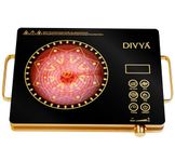 DIVYA DP-55 (Gold) Infrared Cooktop 2200 Watts - All Utensils Compatible (Full touch Panel, Auto shut off and Overheat Protection)