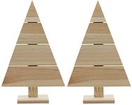 Creative Hobbies Standing Wood Pallet Christmas Tree, 14.5" x 9.5", Rustic Farmhouse Decoration, Craft Project | Pack of 2