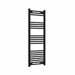 Go Bathrooms Nola Bathroom Towel Rail Heated Bathroom Radiator Wall Mounted Ladder Rail Designer Black - 1200mm x 500mm