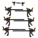 Bar Clamps for Wood Working, Lytool 8 Pack Wood Clamp,Quick Grip Clamps,One-Handed Clamp/Spreader, Light-Duty Quick-Change F Clamp, Trigger Clamp,Quick Clamps for Woodworking(4", 6", 8 ", 10")