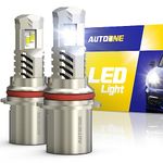 AUTOONE 9007/HB5 LED Headlight Bulbs, 24000LM 6000K White 9007 LED Bulbs Hi/Lo Dual Beam Canbus Headlights Replacement, Plug and Play, Pack of 2