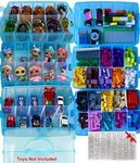 HOME4 No BPA 60 Adjustable Compartments 6 Layers Stackable Storage Container Organizer Carrying Display Case, Compatible with Small Toys LOL, Shopkins, OMG (Dolls Not Included) (Blue)