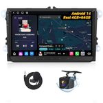 Eonon 4GB+64GB Android 14 Car Stereo for VW Volkswagen Jetta 2006-2015, Golf MK6 MK5, Tiguan 2008-2016, Passat 2005-2014, CarPlay & Android Auto, DSP Audio, Backup Camera Included-VWX7A(Upgraded VWX7)