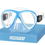 Findway Snorkel Mask for Kids,Swimming Goggles Kids with Nose Cover for 4-14 Year Olds Boys and Girls Swim Goggles Comfortable Fit,Waterproof,No Leakage,Rose red White Diving Masks for Children