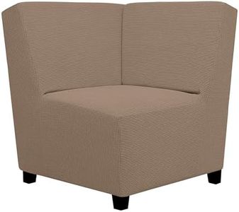 Easy-Going Stretch Sectional Corner Sofa Slipcover 1-Piece Couch Sofa Cover Furniture Protector Soft with Elastic Bottom for Kids, Pet, Spandex Jacquard Fabric Camel