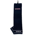 Team Golf NCAA Connecticut Huskies Embroidered Golf Towel Embroidered Golf Towel, Checkered Scrubber Design, Embroidered Logo