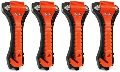 Car Window Breaker Hammer and Seat Belt Cutter 2-in-1, Emergency Escape Tool, Safety Glass Breaker, Automotive Safety Essentials And Accessories, 4 Packs