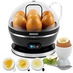 Duronic Electric Egg Boiler EB27 BK Steamer for Eggs 400W Automatic Egg Boiler Electronic Omelette Maker Poacher for 7 Soft, Medium & Hard Boiled Eggs
