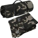 Brandit Fleece Blanket Army Outdoor Winter Blanket Fleece German Army Camping Blanket Colour: Dark Camo