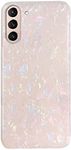 J.west Galaxy S21 Case 5G 6.2-inch, Luxury Sparkle Glitter Translucent Clear Opal Pearly Thinfoil Design Shiny Graphic Print Soft Silicone Cover for Women Girls Slim TPU Protective Phone Case Colorful
