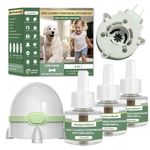 Calming Pheromone Diffuser for Dogs, Plug-in + 3 Refills Kit, Supports Relaxed Behavior, Helps Ease Stress, Anxiety, Barking, Fear During Loud Events, Separation, Travel, 90 Days Non-Toxic Care