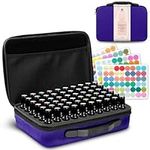 HanaEmi Essential Oil Case - XL Capacity for 120 Bottles, Premium Quality Essential Oil Holder, Travel-Friendly, Includes 192 Sticker Labels - Protect Your Oils in Style