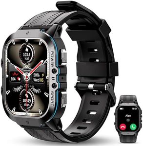 OUKITEL BT20 Montre Connectée Hommes-1.96'' AMOLED Grand Écran,100+ Modes Sportifs 5 ATM Militaire Smartwatch avec Appels Bluetooth Fréquence Cardiaque SpO2 Sommeil pour Android iOS