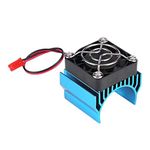 RC Motor Heat Sink with Cooling Fan, RC Heat Sink Cooling Fan for 1/10 Scale Electric RC Car 540/550 / 3650 Motor Replacement Upgrade Part Accessory(Blue)